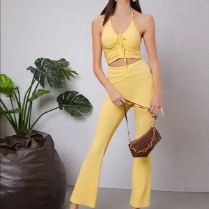 SHEIN Yellow Boot Cut Jumpsuit